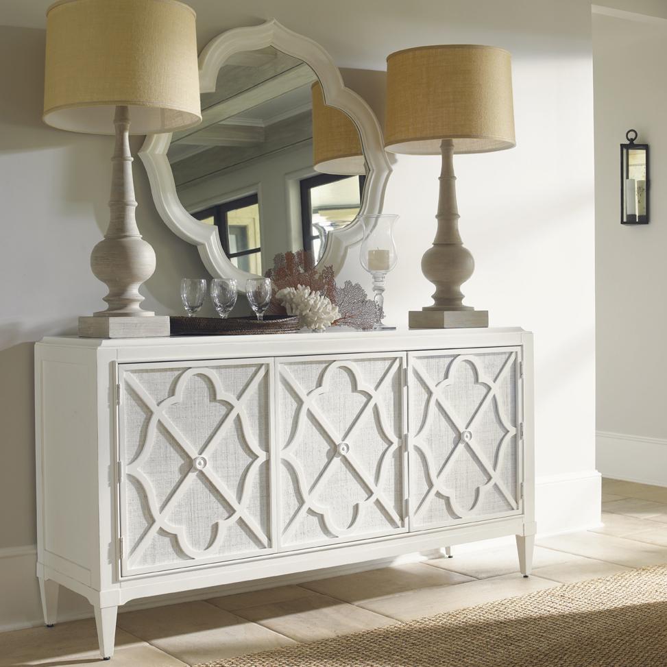 Tommy Bahama Home Ivory Key 543852 Hawkins Point Buffet with Woven Raffia Doors Baer's